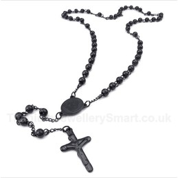 Titanium Black Jesus Necklace