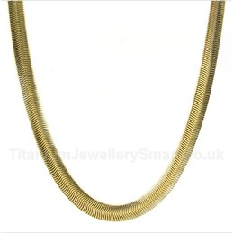 20 inch Titanium Gold Snake Necklace