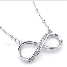 Titanium Diamond Infinity Symbol Necklace