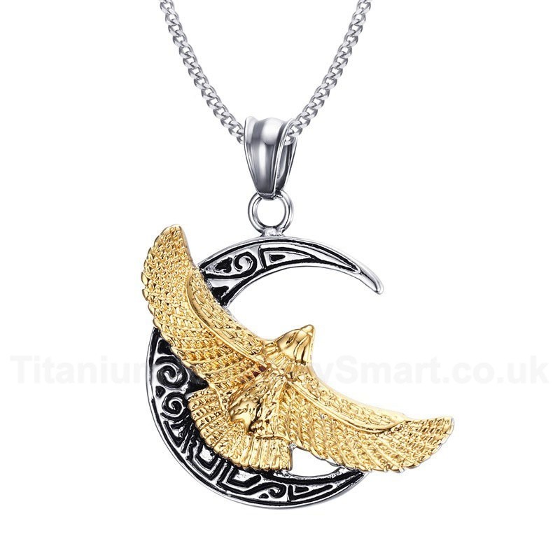 Men's Titanium Pendant Eagles Crescent PN-563