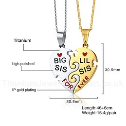 Unisex Titanium Pendant Love Heart Shaped Puzzle PBF-004