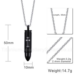Unisex Titanium Pendant 50 mm Bullet 