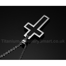 Unisex Titanium Pendant Carbon Fiber Cross PN-296