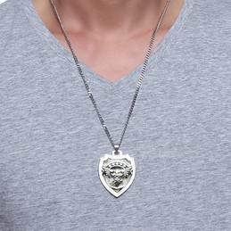Men's Titanium Pendant Shield Medal Camo PN859