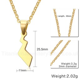 Unisex Titanium Pendant 25.5 cm Pikachu Tail PN-599