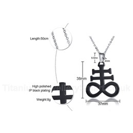 Men's Titanium Pendant Satan Cross Black PN-1067
