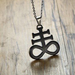 Men's Titanium Pendant Satan Cross Black PN-1067