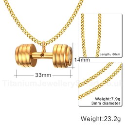 Men's Titanium Pendant Dumbbell Sport PN-532