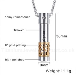 Women's Titanium Pendant Cylinder Openable Perfume Bottle PN-533