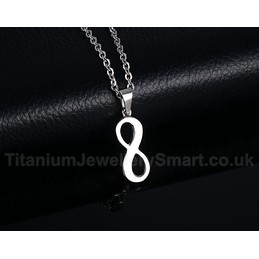 Unisex Titanium Pendant Multicolor Crystal Lemniscate Infinity Symbol PN-559