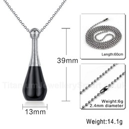 Unisex Titanium Pendant Perfume Bottle Openable PN-026