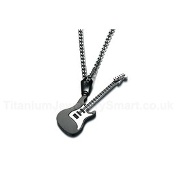Men's Titanium Pendant 53 mm Guitar Black PN-873