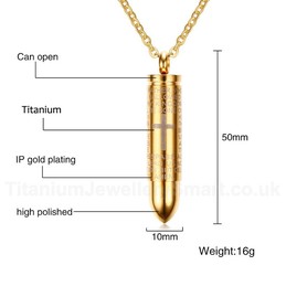 Men's Titanium Pendant Cross Bullet Multi Colours PN-870