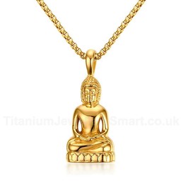 Men's Titanium Pendant 45.2 cm Buddha Statue PN-789