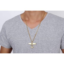 Men's Titanium Pendant 40 mm Airplane PN-678