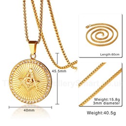 Men's Titanium Pendant Zircon Masonic PN882