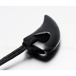 Men's Titanium Pendant Black Horn Wolf's Fangs PN-030B