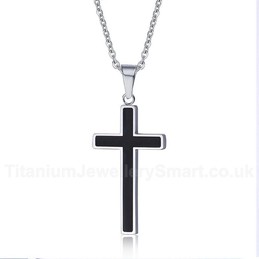 Men's Titanium Pendant Cross Black PN-236