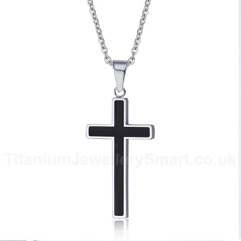 Men's Titanium Pendant Cross Black PN-236