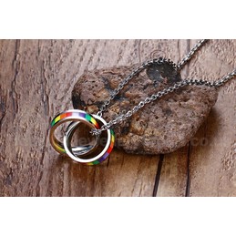 Unisex Titanium Pendant rainbow necklace Rainbow P PN-006