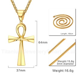Unisex Titanium Pendant 64 mm The Ankh Cross PN-646