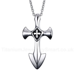 Men's Titanium Pendant Cross Anchor Cross PN-310