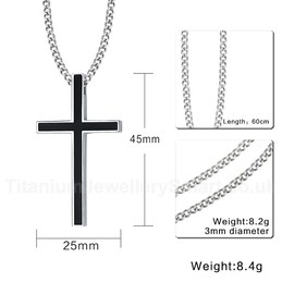 Men's Titanium Pendant 45 mm Cross PN-620