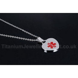Unisex Titanium Pendant Medical ID PN-589