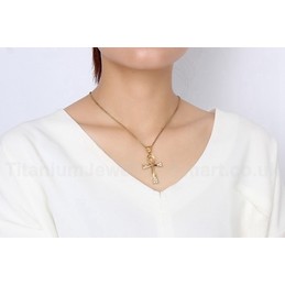 Unisex Titanium Pendant 42.7 mm Crystal The Ankh Cross PN-643