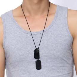 Men's Titanium Pendant Two Tag PN-385