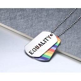 Unisex Titanium Pendant Rainbow EQUALITY Tag Multicolor P PN-022