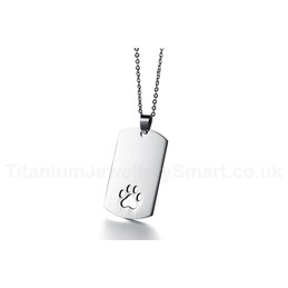 Men's Titanium Pendant Dog Paw Dog Tag PN-915S