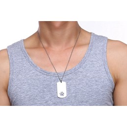 Men's Titanium Pendant Dog Paw Dog Tag PN-915S