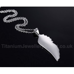 Unisex Titanium Pendant Feather Angel Wings PN-505
