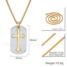 Men's Titanium Pendant 45 mm Cross PN-624