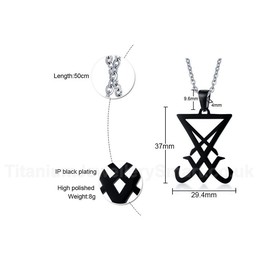 Men's Titanium Pendant Seal of Lucifer Black PN1129