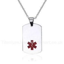 Unisex Titanium Pendant Medical ID Tag PN-274