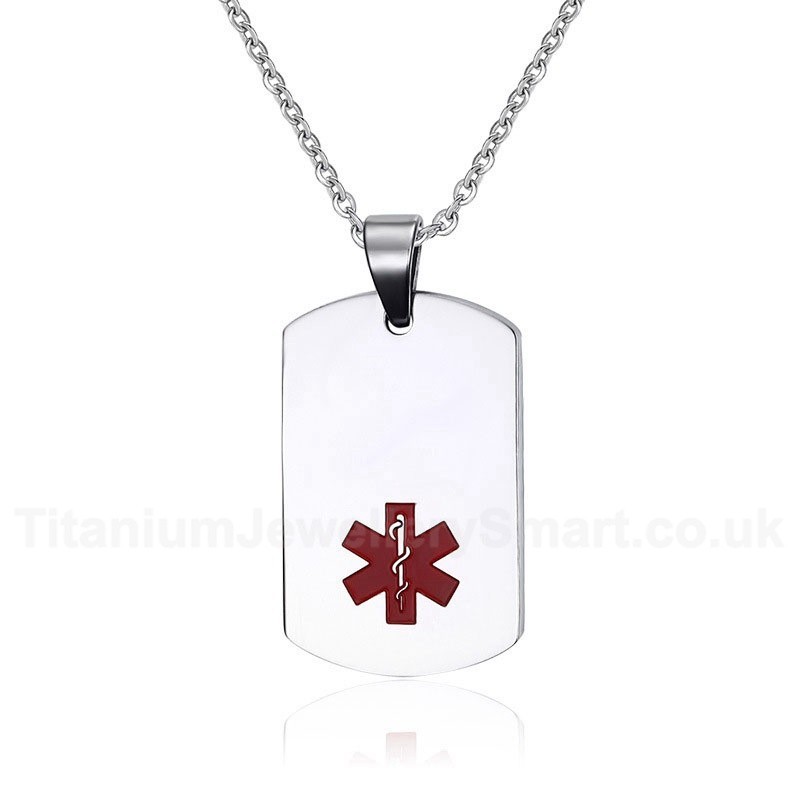 Unisex Titanium Pendant Medical ID Tag PN-274