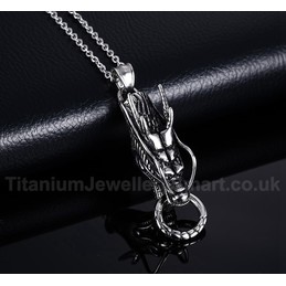 Men's Titanium Pendant Chinese Dragon Head PN-512