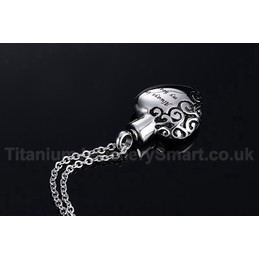 Unisex Titanium Pendant Heart Shaped "Alway in My Heart" Perfume Bottle PN-436