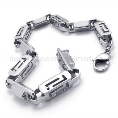 Titanium Hollow Box Link Bracelet 20275-£91 - Titanium Jewellery UK