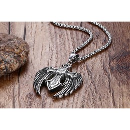 Men's Titanium Pendant 50.7 mm Crystal Cross Wing PN-830S