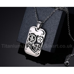 Men's Titanium Pendant Gear Rotatable Punk 362