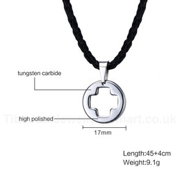 Men's Tungsten Pendant Tungsten Round Hollow Cross PN-750