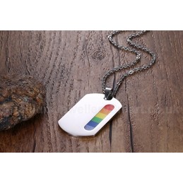 Unisex Titanium Pendant Rainbow Rainbow Dog Tag P PN-005