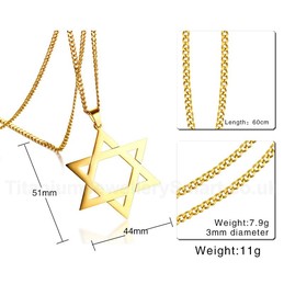Men's Titanium Pendant 51 mm Hollow Hexagram PN-833