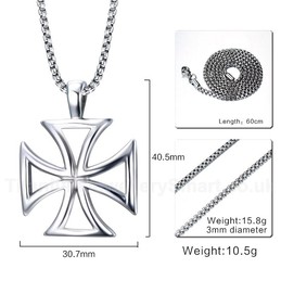 Men's Titanium Pendant 40.5 mm Hollow Sign of Templar PN-722