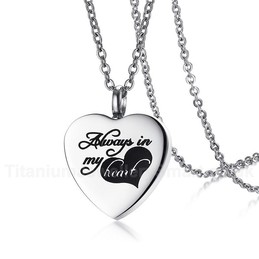 Women's Titanium Pendant Openable Heart Shaped Perfume Bottle PN-970
