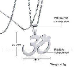 Unisex Titanium Pendant Om Symbol PN-835