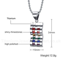 Unisex Titanium Pendant Multi Colours Crystal